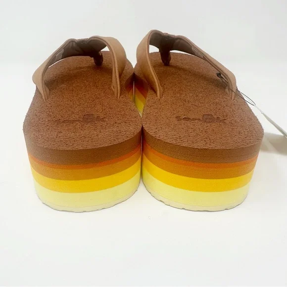 Sanuk Stacker Platform Flip Flop Sandals - Picture 5 of 10